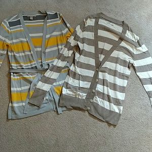 Striped cardigan combo.